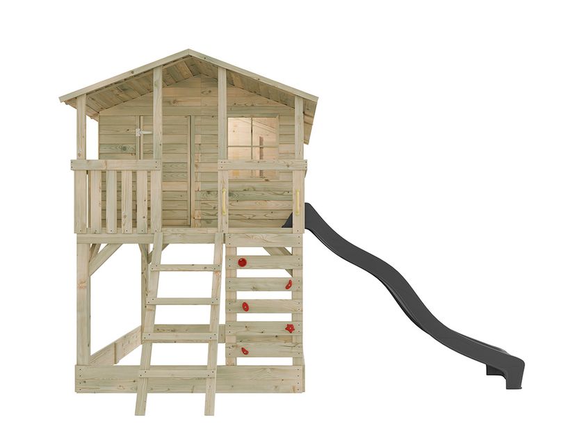 Stelzenhaus Henry mit grauer Rutsche, Freisteller